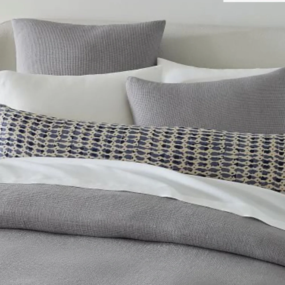West Elm European Flax Linen Mini Waffle Standard Sham in Ash